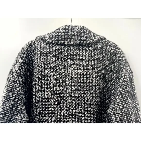 Hatch Maternity Black White Boucle Long Sleeve Double Breasted Jacket Coat 6/8 - Picture 6 of 6